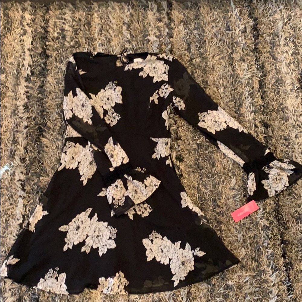 xhilaration floral dress(black/white)
